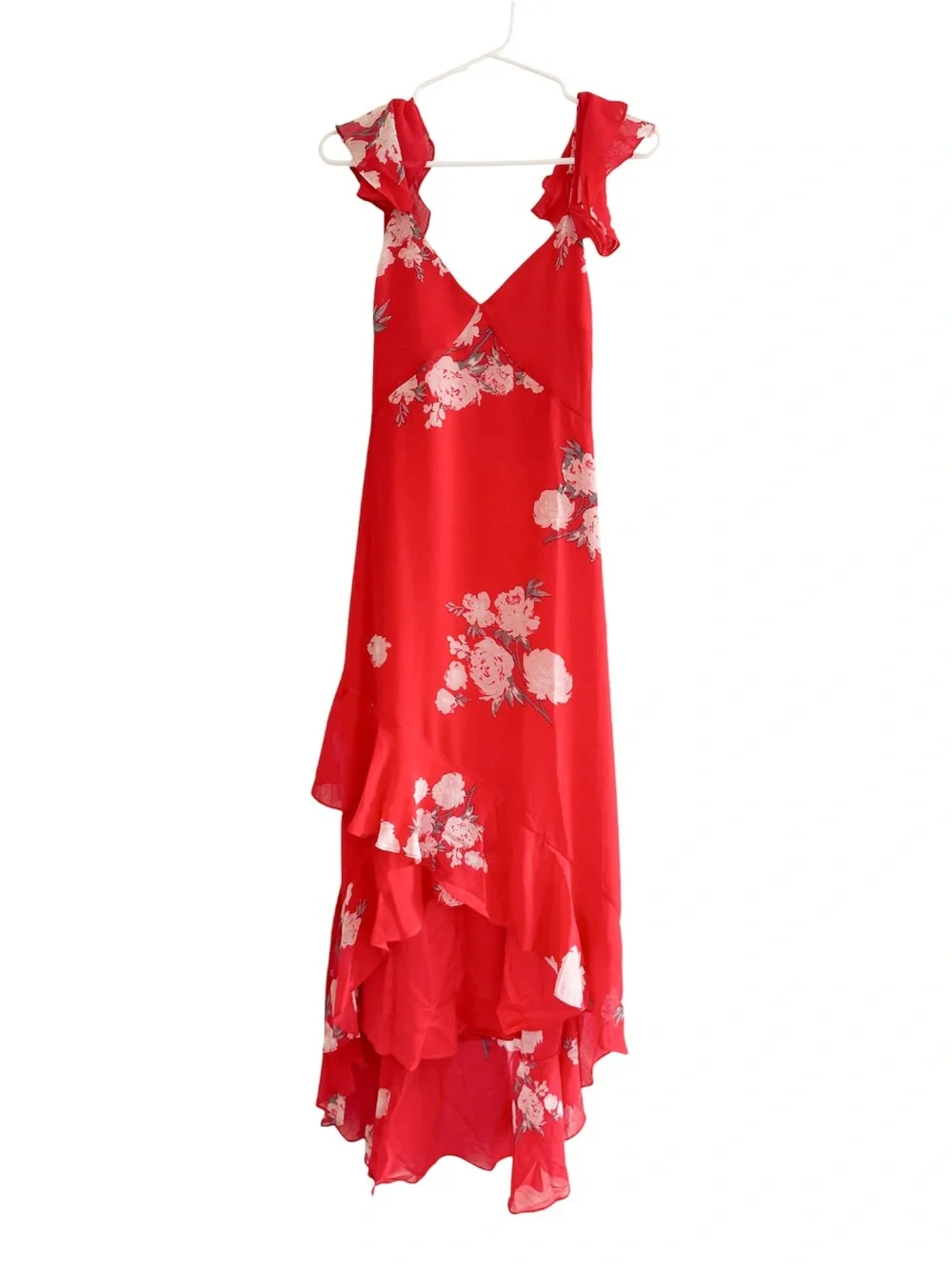 Lulus Vibrant Red Floral Maxi Dress (Size Small) - Picture 7 of 8